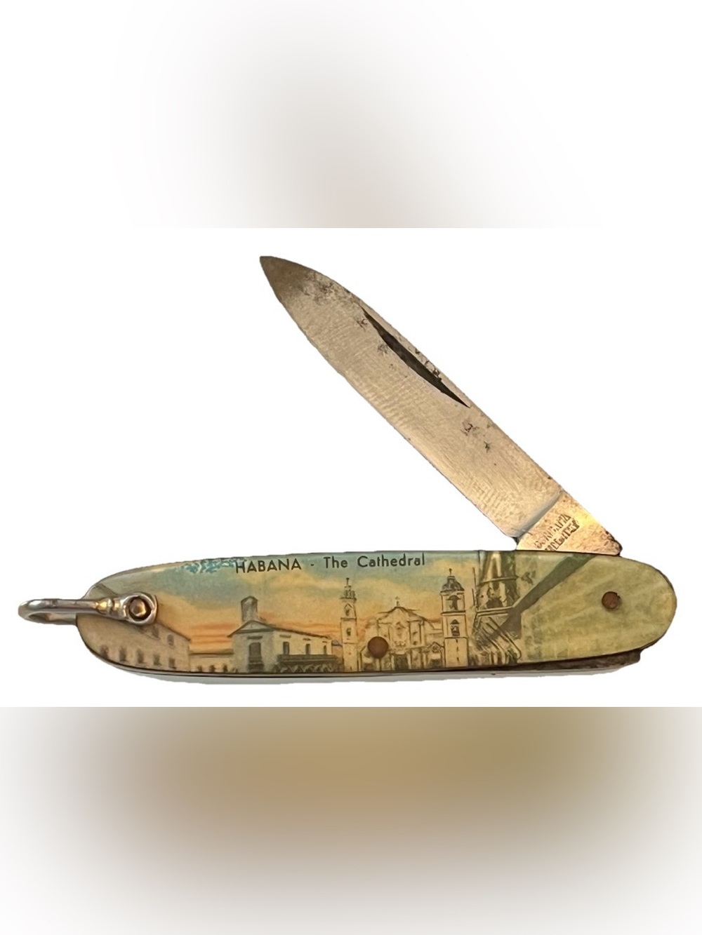 HABANA Cuba Vintage Souvenir Fold Up Pocket Knife CORICAMA Italy Cathedral Maceo